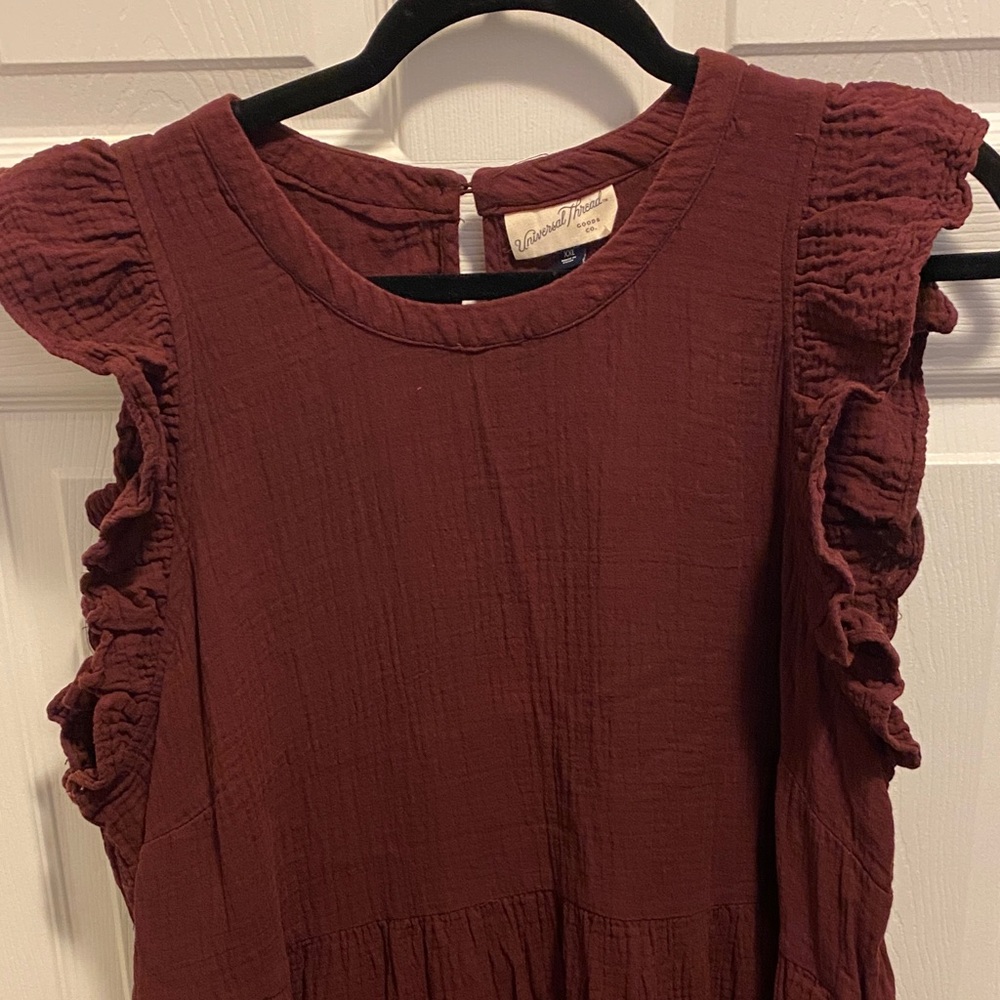 Universal thread xxl Ruffled Burgundy Dress